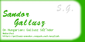 sandor gallusz business card